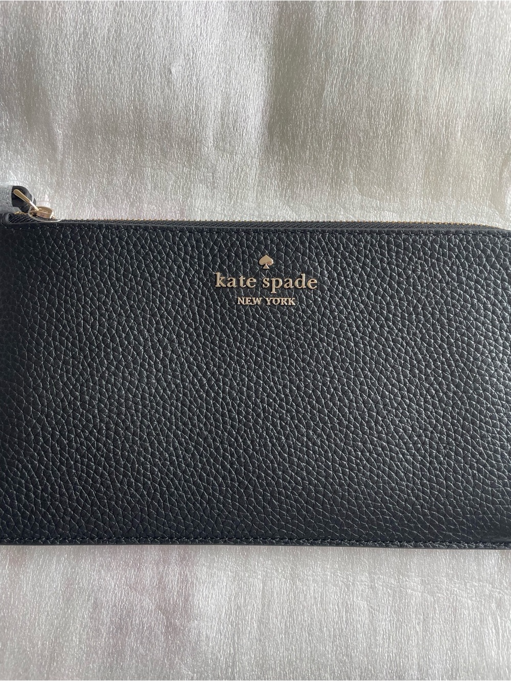 kate spade black clutch with logo tag - New with tags. Black